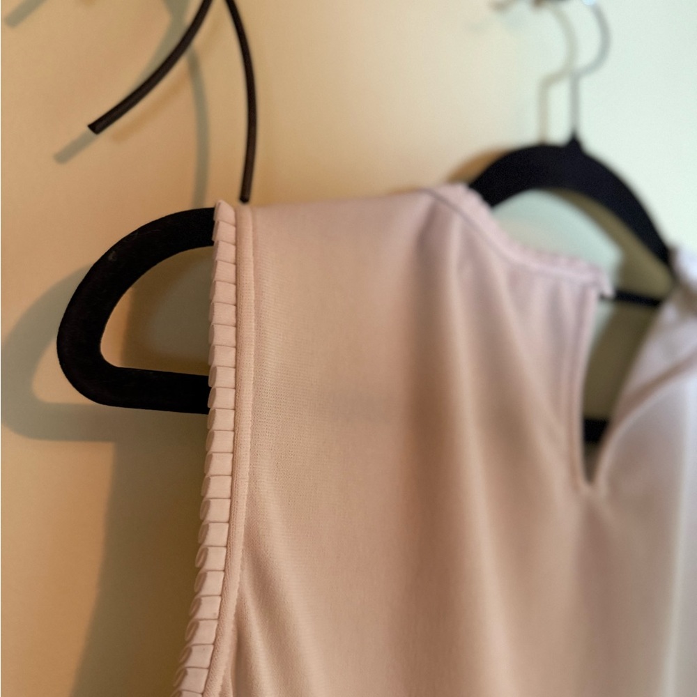 Karl Lagerfeld Career Lace White/Black Tank Ruffle Neck Small - Picture 7 of 9